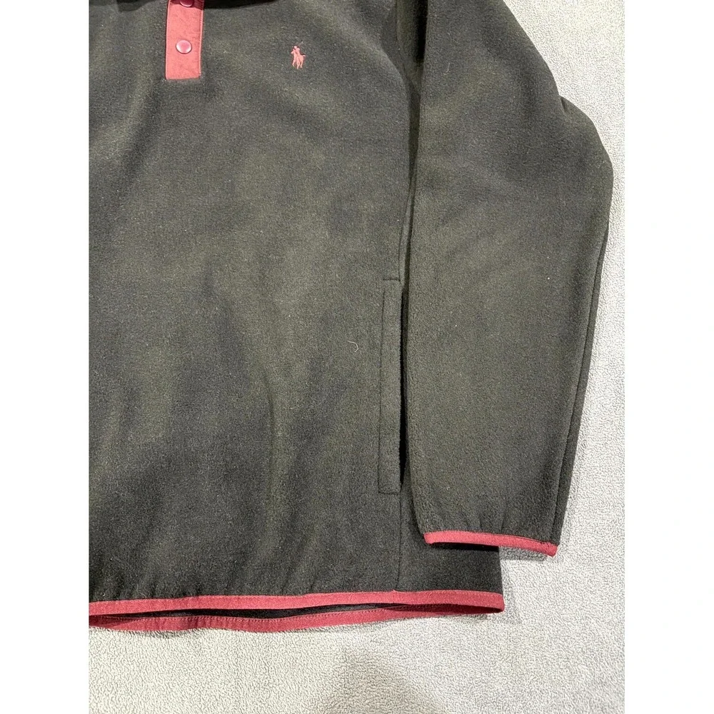 Polo Ralph Lauren Fleece Sweatshirt Mens M Black Performance 1/4 Snap Pullover